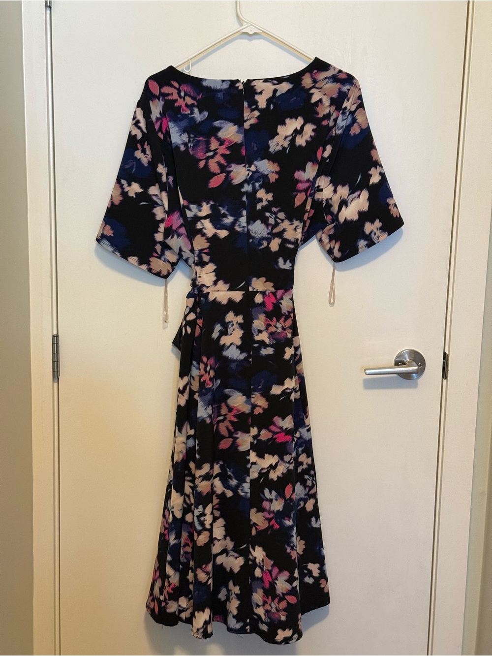 Lane Bryant Black Floral Midi Dress with Pink & Purple Accents - Picture 3 of 6